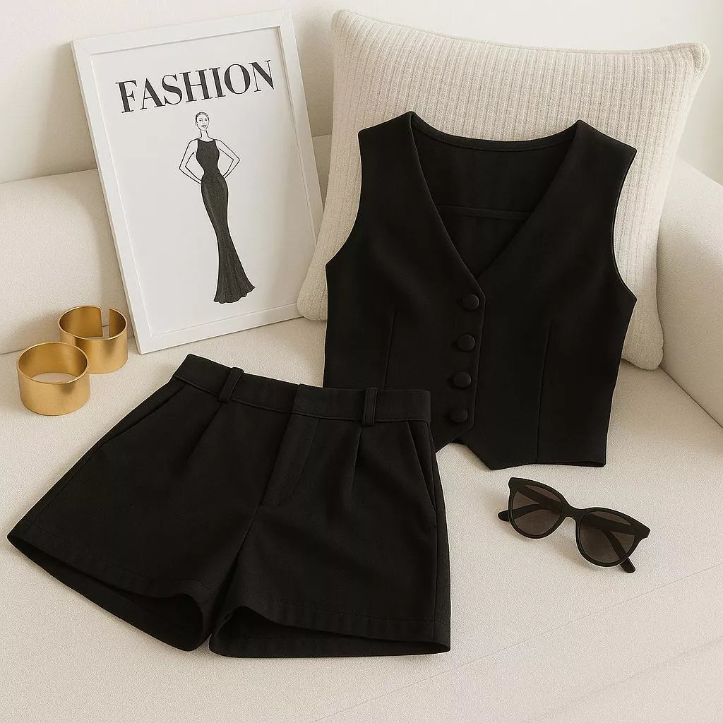 Conjunto Alfaiataria Short e Colete
