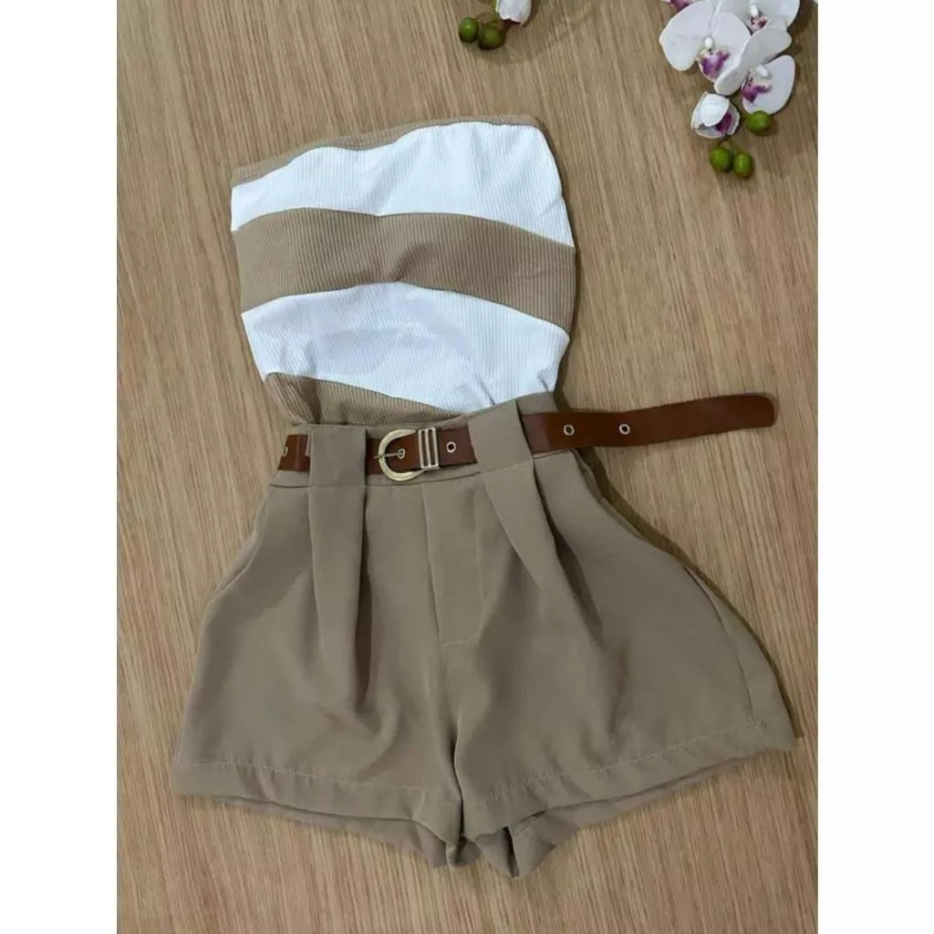 Conjunto Fany - Short e Cinto + Body Anaruga