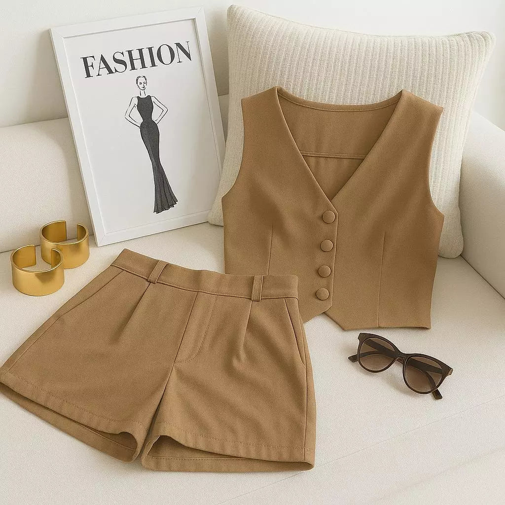 Conjunto Alfaiataria Short e Colete