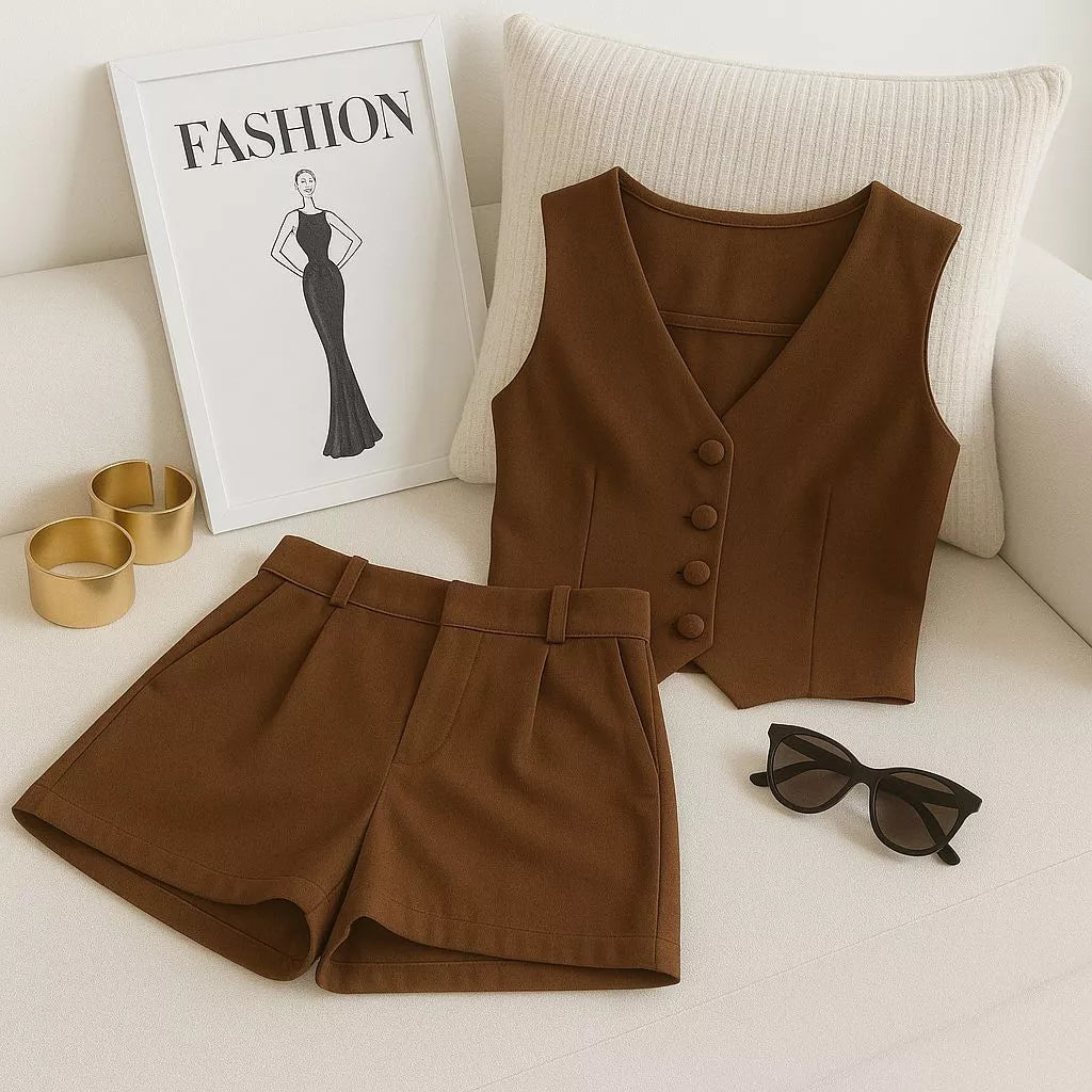 Conjunto Alfaiataria Short e Colete