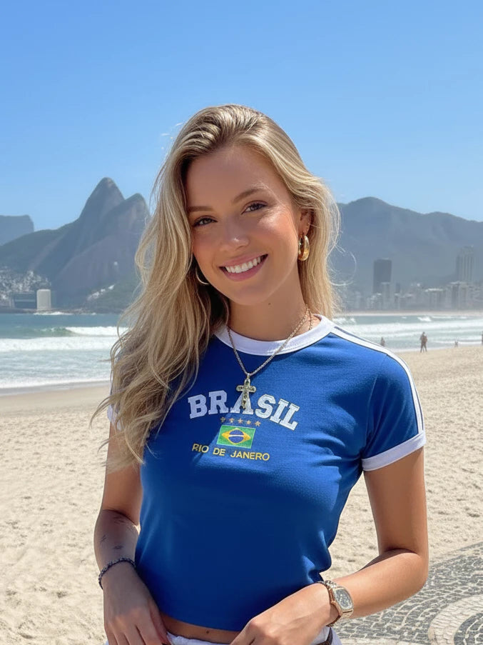 Blusa Bordada Brasil
